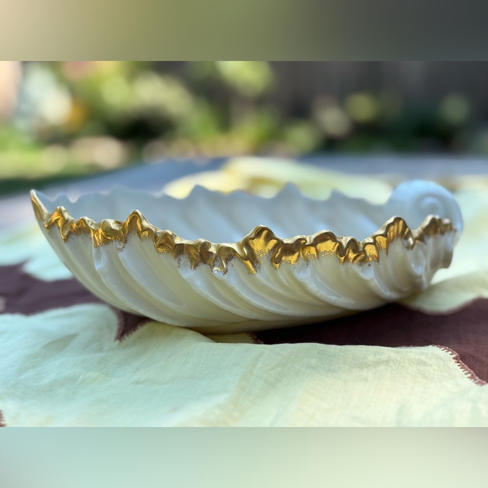Vintage Lenox Gold and Cream Serveware Bowl